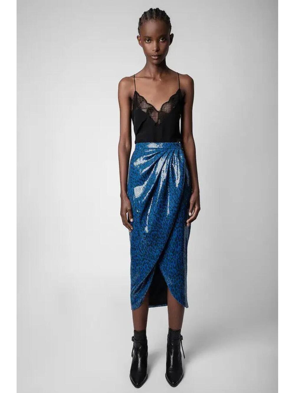 NWT Zadig & Voltaire  jamelia sequins wrap skirt size 40